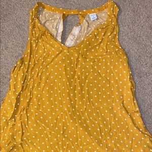Yellow and white polka dot top